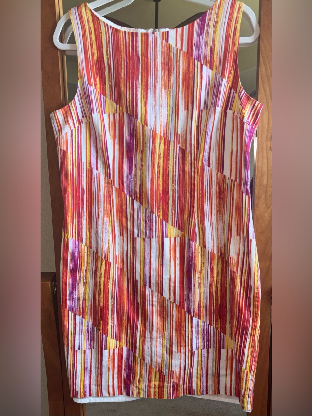 Chadwick’s of Boston Sleeveless Brushstroke Mini Sheath Dress Women’s Size 16
